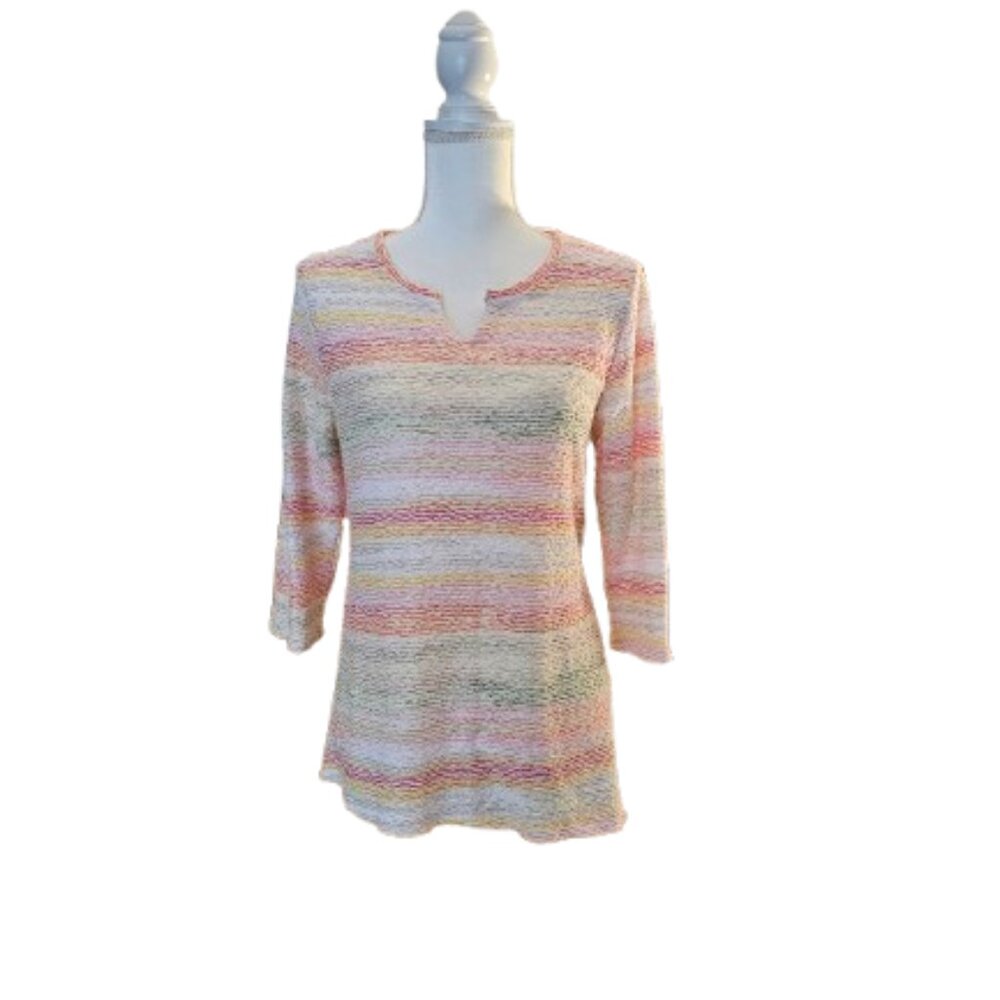 ONQUE CASUALS DRESS 3/4 SLEEVE PULLOVER TOP - SIZE MEDIUM
